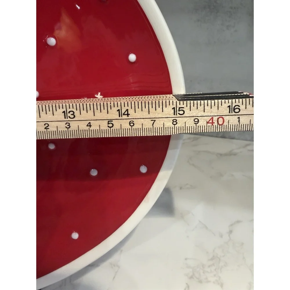 Hallmark Christmas Snowman Oval Serving Platter Red Ceramic Holiday